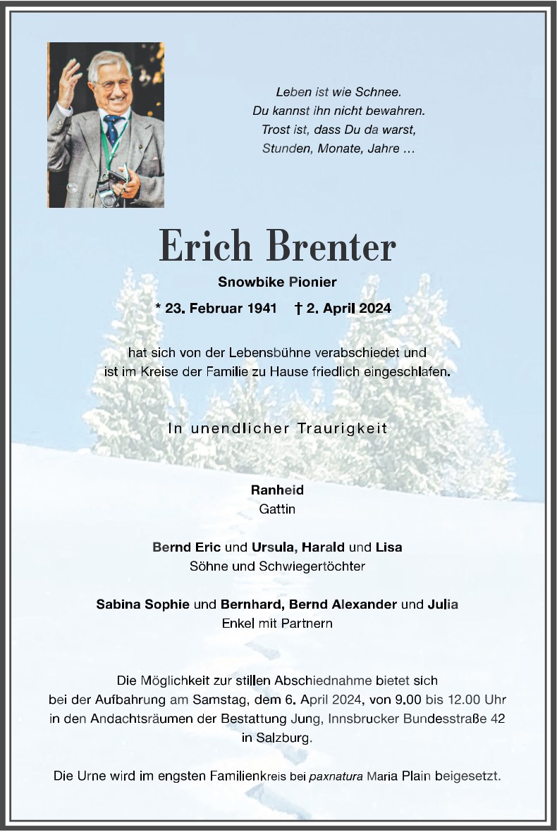 Erich Brenter 1941-2024